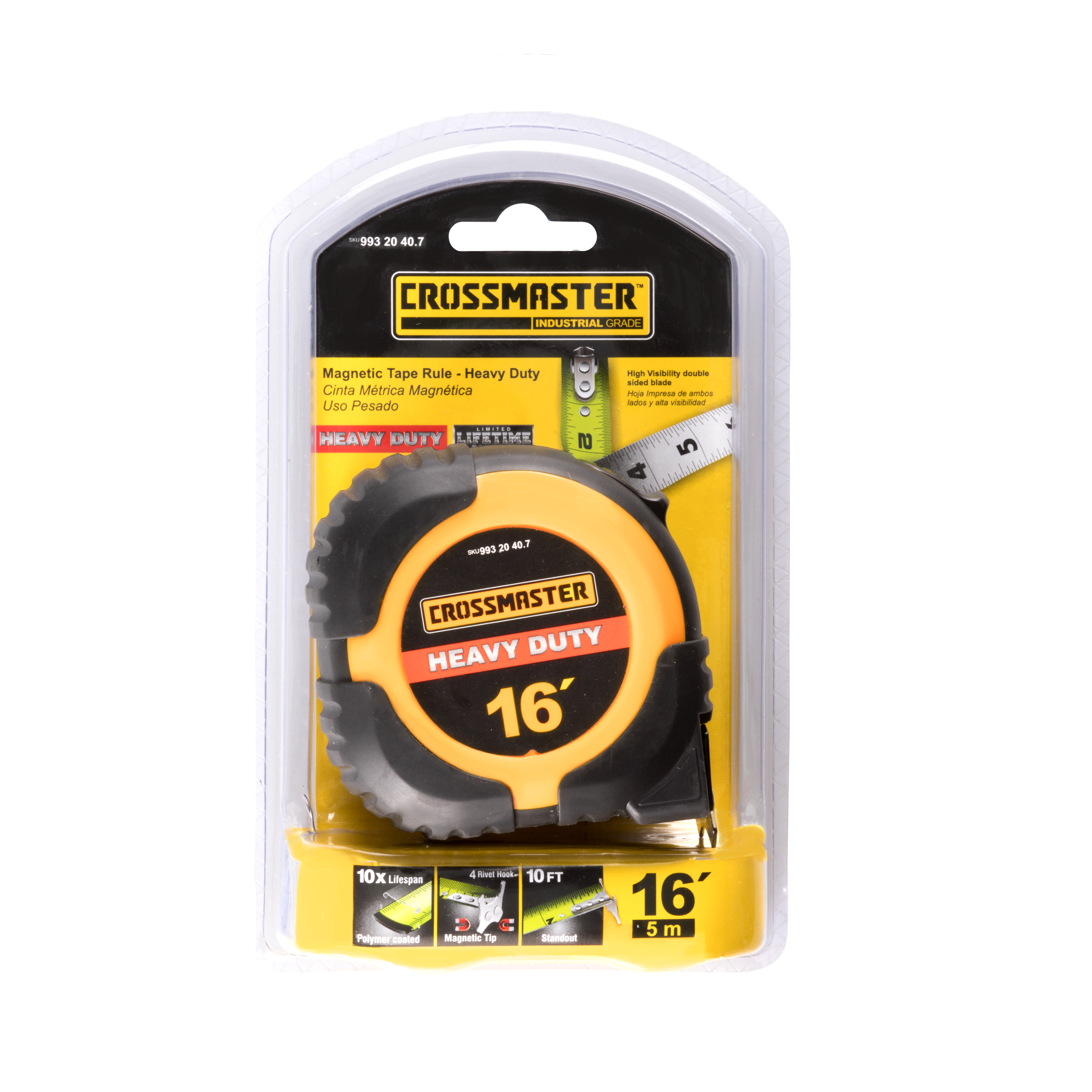 Made in USA - 9 Ft. Long x 1/2 Inch Wide, 1/16 Inch Graduation, Clear,  Mylar Adhesive Tape Measure - 67755462 - MSC Industrial Supply